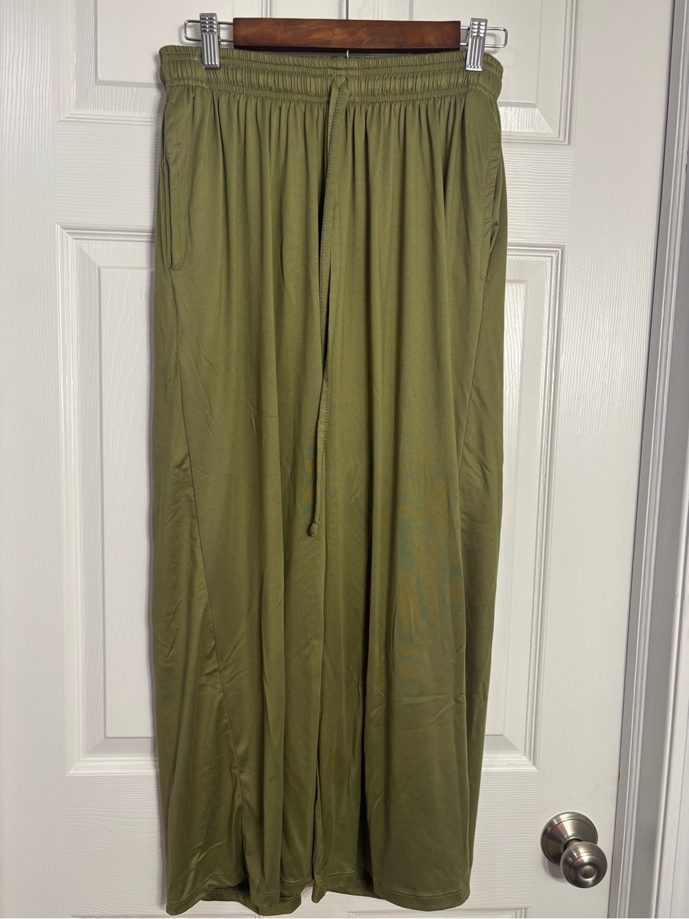 Essentials Olive Green Drawstring Maxi Skirt
